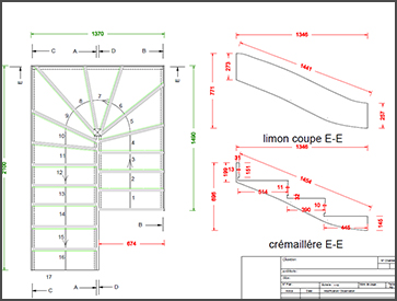 plans techniques escalier